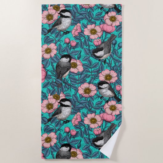 Kichererbsen in freier Rose, rosa und blau Strandtuch (Vorderseite)