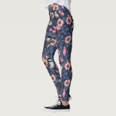 Kichererbsen in wilder Rose in Rosa und Blau Leggings (Links)
