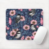 Kichererbsen in wilder Rose in Rosa und Blau Mousepad (Mit Mouse)