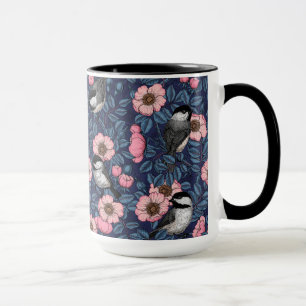 Kichererbsen in wilder Rose in Rosa und Blau Tasse