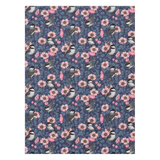 Kichererbsen in wilder Rose in Rosa und Blau Tischdecke (Vorderseite)