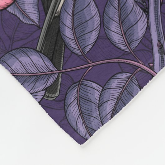 Kichererbsen in wilder Rose in Rosa und Violett Fleecedecke (Ecke)