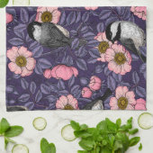 Kichererbsen in wilder Rose in Rosa und Violett Geschirrtuch (Gefaltet)