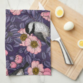 Kichererbsen in wilder Rose in Rosa und Violett Geschirrtuch (Viertel Falte)