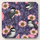 Kichererbsen in wilder Rose in Rosa und Violett Getränkeuntersetzer (Vorderseite)