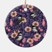 Kichererbsen in wilder Rose in Rosa und Violett Keramik Ornament (Hinten)