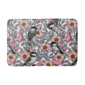 Kichererbsen in wilder Rose, rosa und grau Badematte (Vorderseite)