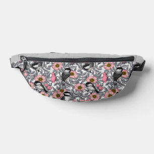 Kichererbsen in wilder Rose, rosa und grau Bauchtasche