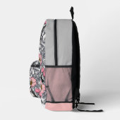 Kichererbsen in wilder Rose, rosa und grau Bedruckter Rucksack (Rechts)