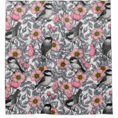 Kichererbsen in wilder Rose, rosa und grau Duschvorhang (Vorderseite)