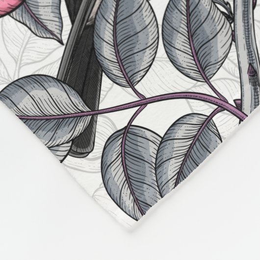 Kichererbsen in wilder Rose, rosa und grau Fleecedecke (Ecke)