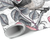 Kichererbsen in wilder Rose, rosa und grau Geschenkpapier (Rolleneckpunkt)