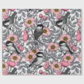 Kichererbsen in wilder Rose, rosa und grau Geschenkpapier (Flach)