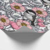 Kichererbsen in wilder Rose, rosa und grau Geschenkpapier (Ecke)