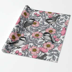 Kichererbsen in wilder Rose, rosa und grau Geschenkpapier