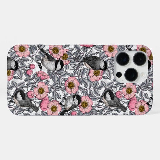Kichererbsen in wilder Rose, rosa und grau iPhone Hülle (Rückseite (Horizontal))