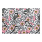 Kichererbsen in wilder Rose, rosa und grau Kissenbezug (Rückseite)