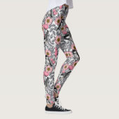 Kichererbsen in wilder Rose, rosa und grau Leggings (Rechts)