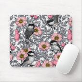 Kichererbsen in wilder Rose, rosa und grau Mousepad (Mit Mouse)
