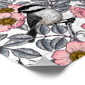 Kichererbsen in wilder Rose, rosa und grau Poster (Ecke)