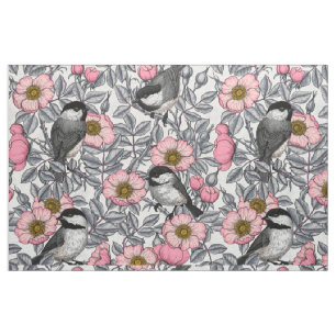 Kichererbsen in wilder Rose, rosa und grau Stoff