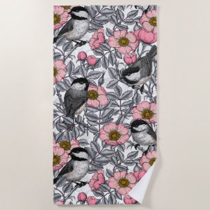 Kichererbsen in wilder Rose, rosa und grau Strandtuch