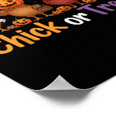 Kicherhahn oder Leckerei Halloween, Hexenhühnerfar Poster (Ecke)