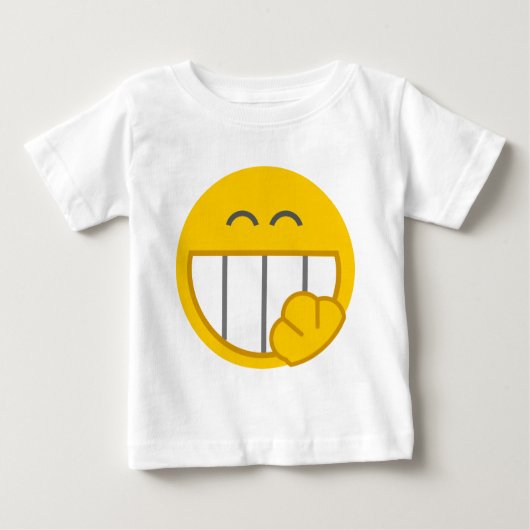 Kichernder Gesichts-Entwurf Baby T-shirt (Vorderseite)