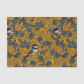 Kichervögel auf den Zweigen der Heidelbeere Seidenpapier (Vorderseite)