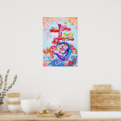 Kichi: Calligraphy "Good Fortune" 260020214 Poster (Küche)