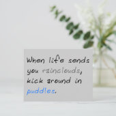 Kick Around in Puddles Postcard Postkarte (Stehend Vorderseite)