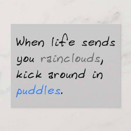 Kick Around in Puddles Postcard Postkarte (Vorderseite)