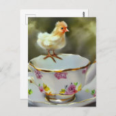 Kick auf eine Vintage Teacup Postkarte (Vorne/Hinten)