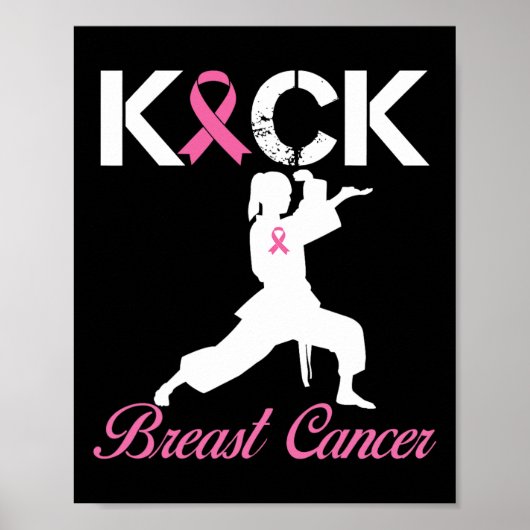 Kick Brustkrebs Karate Brustkrebs Bewusstsein Poster (Vorne)