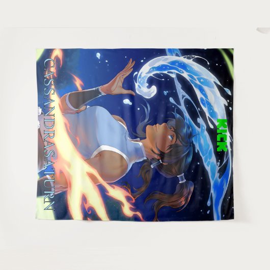 KICK CassandraSaturn Großband Wandteppich (Vorderseite (Horizontal))