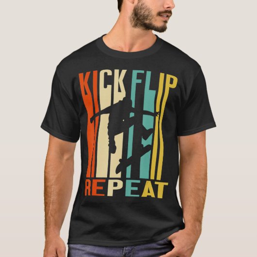 Kick Dreh Repeat Vintag Skate T-Shirt (Vorderseite)