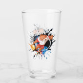 Kick es so, wie es heiß ist. Cartoon Fußball Glas (Rückseite)