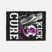 Kick For A Breast Cancer Awareness Nk Ribbon Socce Fleecedecke (Vorderseite (Horizontal))