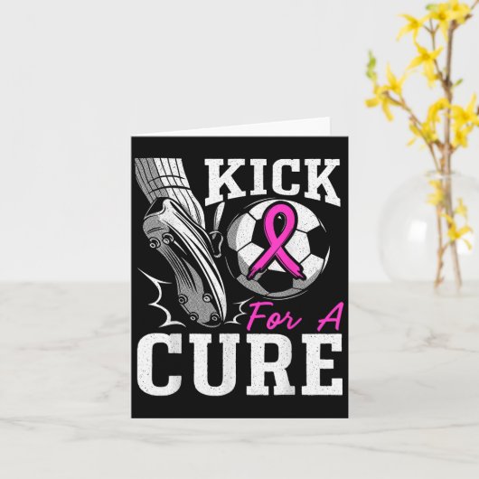 Kick For A Breast Cancer Awareness Nk Ribbon Socce Karte (Gelbe Blume)