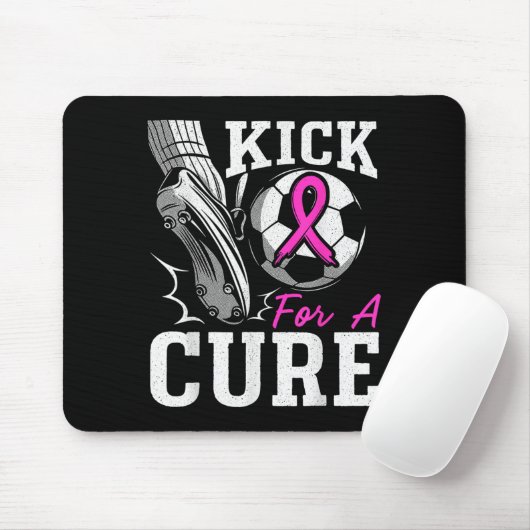 Kick For A Breast Cancer Awareness Nk Ribbon Socce Mousepad (Mit Mouse)