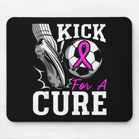 Kick For A Breast Cancer Awareness Nk Ribbon Socce Mousepad (Vorne)