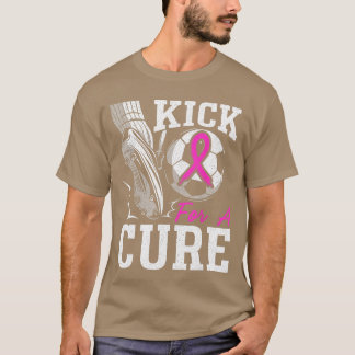 Kick for A Cure Breast Cancer Awareness Pink Ribbo T-Shirt