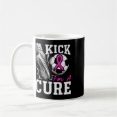 Kick For A Cure Brustkrebsbewusstsein Pinkes Band Kaffeetasse (Links)