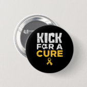 Kick For A Cure Fußball Kindheitskrebs-Bewusstsein Button (Vorne & Hinten)