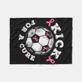 Kick For A Cure Pink Ribbon Breast Cancer Awarenes Fleecedecke (Vorderseite (Horizontal))