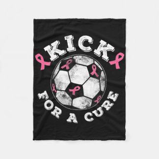 Kick For A Cure Pink Ribbon Breast Cancer Awarenes Fleecedecke