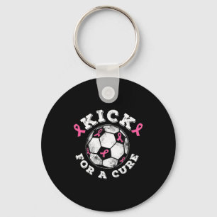 Kick For A Cure Pink Ribbon Brustkrebsbewusstsein Schlüsselanhänger
