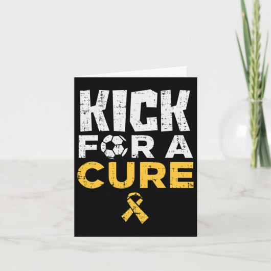 Kick for a cuure Soccer Childhood Cancer Awareness Karte (Vorderseite)