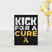 Kick for a cuure Soccer Childhood Cancer Awareness Karte (Gelbe Blume)