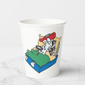 Kick Hund in Bed Pappbecher (Vorderseite)